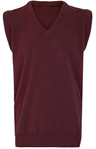 Mens V Neck Sweater Vest Plain Knitted Classic Mens Sleeveless Jumpers Cricket Golf Lawn Bowls Tank Top Sweater Pullover (Large, Wine)