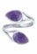 mantraroma Bague en argent 925 avec améthyste violette réglable et pierre précieuse en argent véritable pour femme (MRV-088-01)
