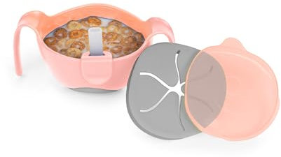 b.box Bol Enfant + Paille | Bol à Snacks 3 en 1 avec Couvercle, Gobelet Avec Paille pour les Balades, Bol à Céréales | Passe au Lave-Vaisselle et au Micro-Ondes | 250 ml