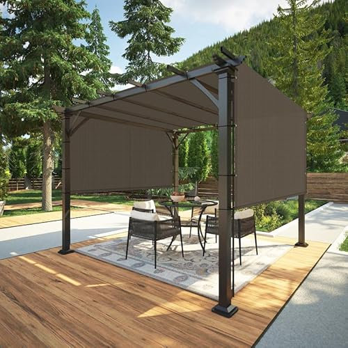 Coarbor Outdoor Pergola Ersatz-Überdachung, durchlässig, mit Ösen 8'x12' braun