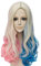 FALAMKA Blau und Pink Perücke Lange Lockige Damen Perücke Cosplay Kostüm Halloween