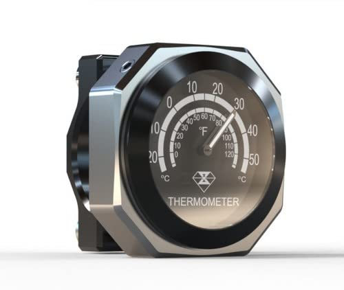 Jauge de thermomètre de guidon de moto, Baceyong jauge de température en alliage lumineux étanche, Compatible avec Yamaha Kawasaki Suzuki Honda, pointeur fluorescent visible la nuit thermomètre