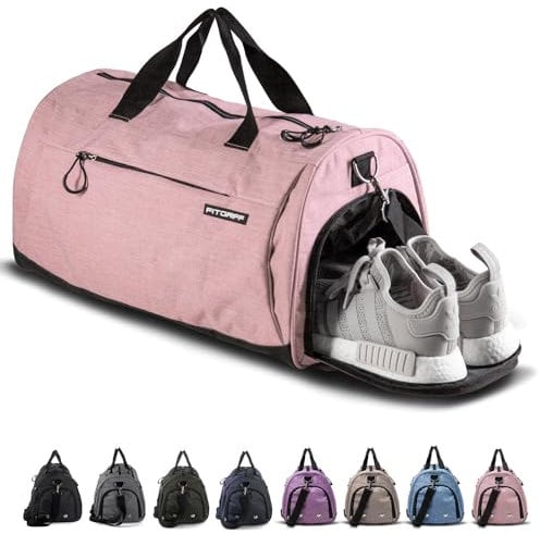 Fitgriff® Sporttasche & Reisetasche für Damen und Herren - mit Schuhfach & Nassfach - Tasche für Sport, Fitness & Reisen - Trainingstasche, Gym Bag (Pink, 58 x 31 x 31 cm (Medium))