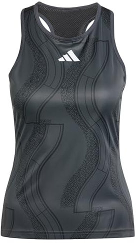 adidas Damen Club Tennis Graphic Tank Top Tanktop, Carbon/Black, M