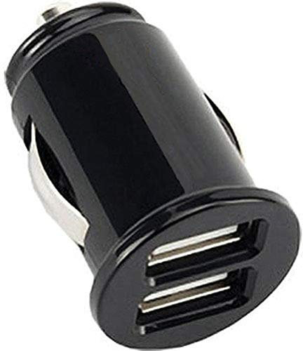 12V Compact Dual 2 Port Car Charger Adapter, Car Cigarette Lighter Phone Charger, Metal Car USB Socket Compatible with Sam-sung and All other Chargeble Devices