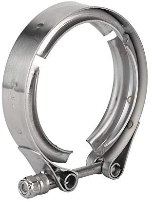 V Band Clamp 2.5 inch, Universal Exhaust Clamp Stainless Steel Coupler Exhaust Muffler Pipe Band Clamp Turbo Exhaust Band Clamp, for Wastegates Blow-Off Valves