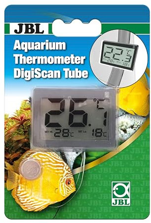 JBL DigiScan Tube - Termometro Digitale per Acquario, per Il Fissaggio al Tubo del Filtro
