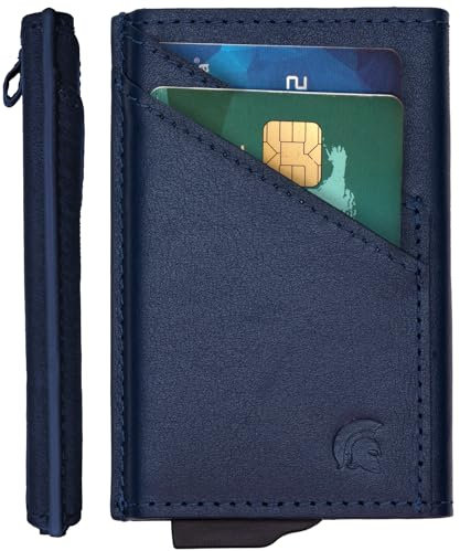 POWR Royal Blue Vegan Leather RFID Wallet - Minimalist Slim Credit Card Holder