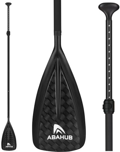 Abahub 3-Parte Remo Paddle Surf Aluminio Pala Sup Paddle Telescopic 173-213cm con Revestimiento de PU para Sup Surf Board Boating, Hoja de plástico de Nylon