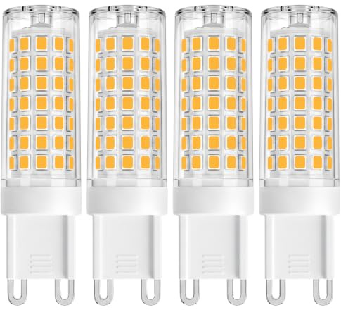 Zyrvolux G9 LED Warmweiß 6W 3000K, 60W Halogen Equivalent, Energiesparende G9 Lampen für Drinnen & Draußen – Flackerfrei, Ideal für Tischlampen, Wandlampen und Dekoratives Beleuchtung (4er Pack)