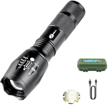 MEIION Hyperxlight Pro - Ultrahelle Taktische Taschenlampe, Taschenlampe Led Extrem Hell Mit 5 Modi, Ip65 Wasserdicht Handlampe Kinder Für Camping, Wandern, Outdoor, Notfall
