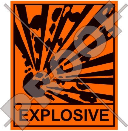 Explosive Sicherheit Warnung Zeichen, Explosion Gefahr 10,2 cm (100 mm) Vinyl Aufkleber, Aufkleber