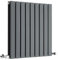 Milano Alpha Anthracite Horizontal Double Flat Panel Radiator - 635mm x 630mm