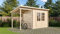 Alpholz Gartenhaus Martina-28 aus Massiv-Holz | Gerätehaus mit 28 mm Wandstärke | Garten Holzhaus inklusive Montagematerial | Geräteschuppen Größe: 450 x 200 cm | Pultdach