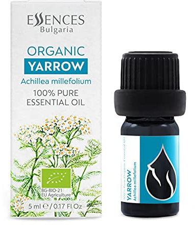 Essences Bulgaria BIO Schafgarbe Ätherisches Öl 5ml | Achillea millefolium | 100% Naturrein | Unverdünnt | BIO-zertifiziert | Spitzenqualität aus Familienbetrieb | Ohne Gentechnik | Vegan