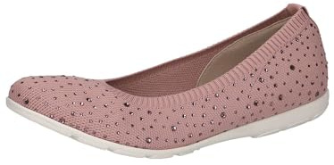 CAPRICE Ballerines Femme pailletées Confortables, Rose (Rose Knit), 40 EU