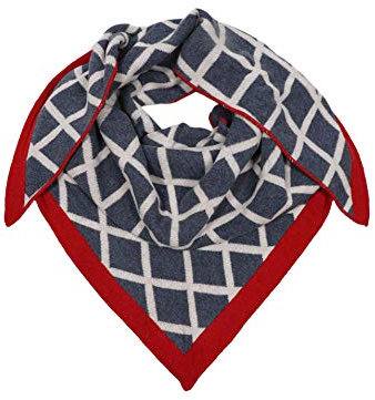 Zwillingsherz Dreieckstuch Stola Schal mit Kaschmir und Wolle für Damen Mädchen Jungen Kinder - Hochwertiges Cashmere Halstuch im Karo Muster Motiv - Damenschal für Sommer Herbst Winter