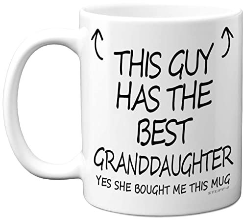 Stuff4 This Guy Has The Best Granddaughter Mug - Granddaughter Gifts, 11oz Ceramic Dishwasher Safe Coffee Mugs - Grandad Gifts for Birthday, Christmas Fathers Day Presents, Premium Cup Made in UK