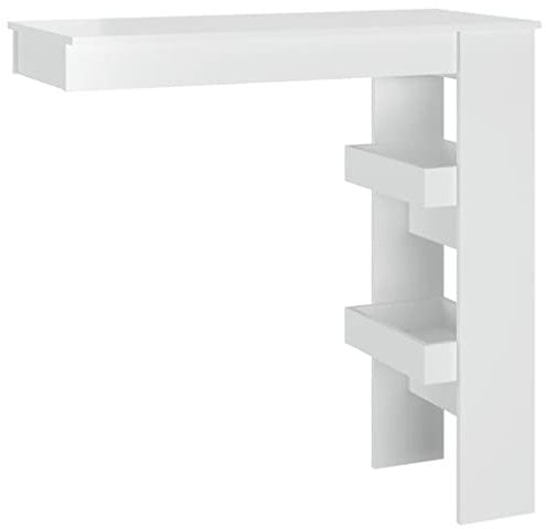 vidaXL Wand-Bartisch Hochglanz-Weiß 102x45x103,5 cm Holzwerkstoff, Bartisch, Bistrotisch, Stehtisch, Party Tisch, Pubtisch, Wand Stehtisch, Wandtisch