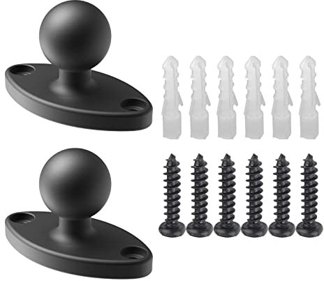 2PC 1'' Ball Diamond Mount Base for RAM Mounts - B Size Double Socket Arm Adapter with 1 Ball, Nylon-Fiber Composite (2-Pack)