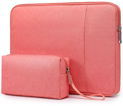 HYZUO 13.3-14 Inch Laptop Sleeve Bag Set for MacBook Pro 14 M4/M3/M2/M1, MacBook Air/Pro 13.3, 13.5/13.8 Surface Book/Laptop, NoteBook Case for 13.3 HP Dell Lenovo Asus Acer, Pink