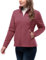 33,000ft Womens Fleece Jackets Ladies Lightweight Warm Full Zip Coat Breathable Microfleece Ladies Sweater Casual Long Sleeve, Ideal for Travelling Outdoor Sport Rust Red M