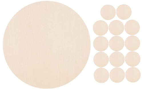 Runde Holzscheibe aus Pappel, 15 Stück, Roh, für Heimwerkerprojekte