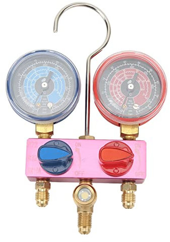 Jauges de Réfrigérant R32, Jauge de Collecteur de Diagnostic, Jauges de Climatisation, Manomètre AC, Mini Bouton en Métal G1/4, Outil de Climatisation pour Réfrigérant R22 R32