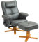 HOMCOM Relaxsessel mit Liegefunktion Massagesessel mit Hocker und Stauraum Fernsehsessel mit Seitentasche Kunstleder 78 x 86 x 93cm Dunkelgrau