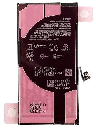 Duotipa 3227mAh Nouvelle batterie de rechange A2655 compatible avec la batterie i-Phone Series 13 avec kit de réparation