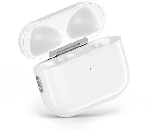 MIOLLYBO Replacement Wireless Charging Case for AirPods 3rd Generation, Compatible with AirPods 3rd Gen with Bluetooth Pairing, Sync Button & Type-C Port, White (Earbuds Not Included)