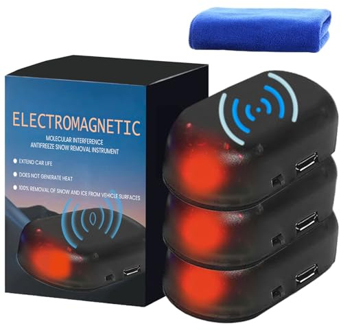 Dégivreur de Voiture Electromagnétique 3 Pièces Dégivreurs de Pare-Brise Chargement Solaire USB Chauffage Micro-Ondes - Protection Contre le Gel - Portable - Protection du Véhicule pour Voiture