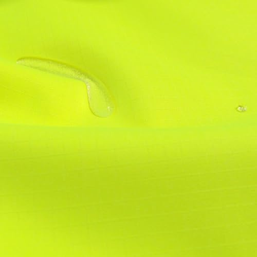 TOLKO wasserdichter Stoff Meterware | Ripstop Outdoor-Stoff Regenjacke Plane Regenschutz Regenmantel | Nylonstoff PU beschichtet | pflegeleicht weich flexibel | Stoffe zum Nähen (Neon Gelb)