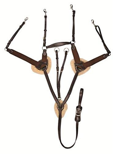 HKM SPORTS EQUIPMENT Vorderzeug mit Martingal, unterlegt mit Lammfell, braun, Vollblut Vorderzeug-4154 M