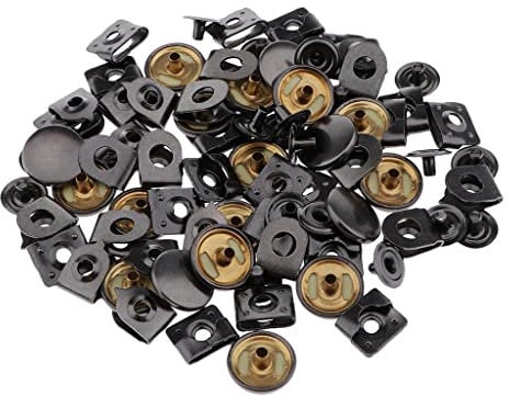 Sharplace 20 Stück Hosenhaken 15mm Metall Druckknöpfe, Augen Verschluss, schneidern Haken und Ösenverschlüsse für Hose, Rock, Pullover, Nähen, Basteln, Kleidung, Jacken, Jeans trägt, Grau