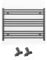 Myhomeware 800mm Wide Straight Anthracite Grey Heated Bathroom Towel Rail Radiator With Valves For Central Heating UK (With Straight Valves, 800 x 700 mm (h))