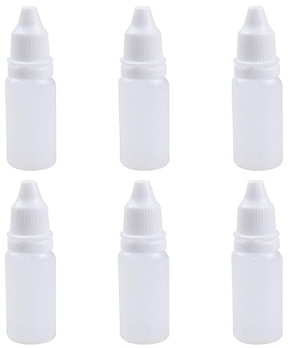 LuenHego 6PCS 15ml Squeeze Bottles Small Plastic Squeezable Dropper Bottles with Lids and White Caps, Empty Dispensing Bottles for Liquid Essential Oil Paint