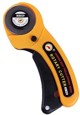 Rotary Cutter Sharp Rolling Cutter Ergonomic Handle Roller Trimmer Knife for Fabric,Leather,Crafting,Sewing,Quilting,Fabric