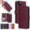 Hülle Case für Samsung Galaxy S22 Hülle (2 in 1) Leder Stoßfestes [Abnehmbare Magnetische Hülle] [Kabelloses Laden] [Kartenfach] Handyhülle RFID Schutzhülle Etui Klapphülle,Rot