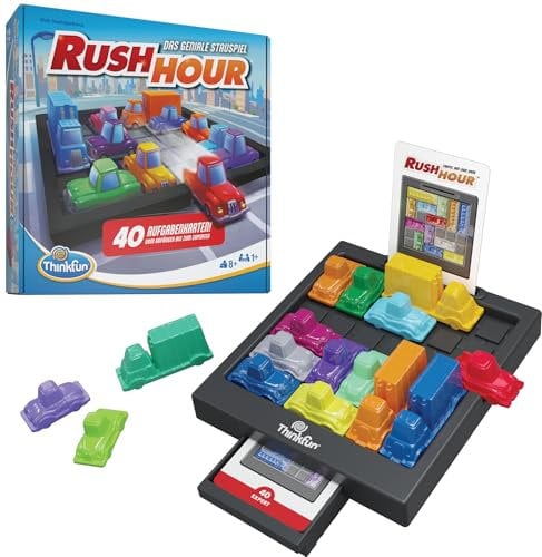 ThinkFun 76599 - Rush Hour - Das geniale Stauspiel - Logikspiel, Spiel ab 8 Jahren für Kinder und Erwachsene