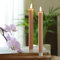 MARELIDA LED Stabkerzen LIV gerillt Echtwachs Dinnerkerzen Tafelkerzen Spitzkerzen flackernd H: 25cm Timer 2er Set (altrosa)
