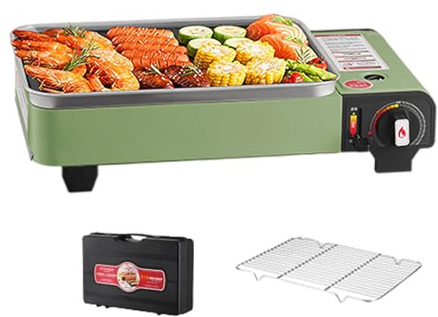 TIHONORI Camping Stove, Portable Butane Burner Stove, Tabletop Gas Stove Barbecue Grill, Outdoor/Indoor Camping Grill,B