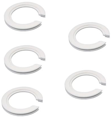 DULEE 5 Stück E27 auf E14 Lampenschirm Ringkonverter,42 mm auf 29 mm Lampenschirm Reduzierring aus Kunststoff,Passend für die meisten Bajonett Scheinwerfer,Lampenfassungen,Tischlampen,weiß