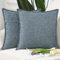 Madizz 2er Set Polyester- Leinen Kissenbezügen Weiche dekorative Kissenbezüge für Sofa Schlafzimmer Kissenhülle Gemischtes Blau 60x60 cm Quadrat