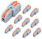Innfeeltech 10 piezas de abrazaderas de conexión, 1 entrada 2 salidas, con palanca, conectores de cable con abrazadera de 0,2-4 mm² para proyectos de bricolaje