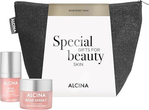 ALCINA Geschenkset Rosé Effekt Haut - 1x Tagescreme & 1x Augencreme | 1x 50 ml & 1x 15 ml | für reife, anspruchsvolle Haut | verleiht einen frischen, rosigen Teint | kaschiert effektiv Augenschatten