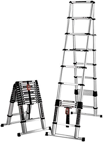 Aluminum Telescopic Extension Ladder with Spring Loaded Locking Mechanism Extendable Ladder for Home Office Loft Use 330 Pound Capacity-2.6m