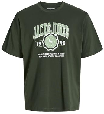 JACK & JONES Men's Jjmako Tee Ss Crew Neck Pls, Green (Duffel Bag), 3XL