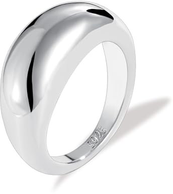 ALEXCRAFT Chunky Ringe Silber Wasserfest Damen für Frauen Freundin Mama Engagement Promise Ring Schmuck