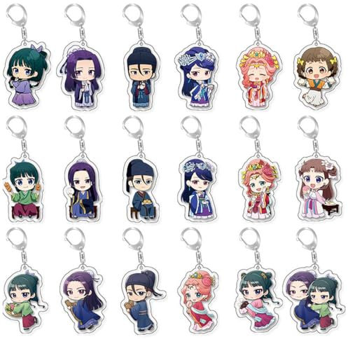 Die Tagebücher Der Apothekerin Figuren Schlüsselanhänger Niedlicher Charakter Cosplay Kette Schmuck - Acryl Mehrfarbig 18 Set